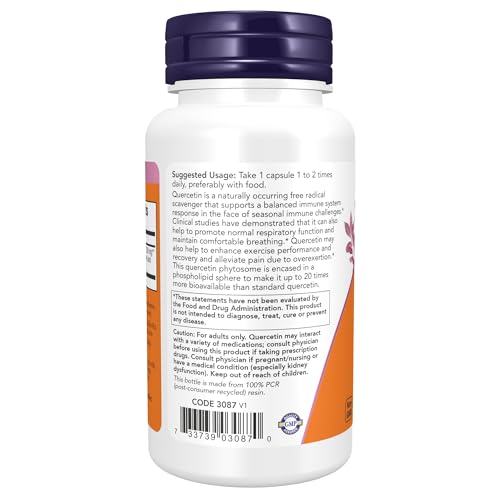 NOW Supplements, Quercetin Phytosome 250mg, Balanced Immune System, 90 Vcaps