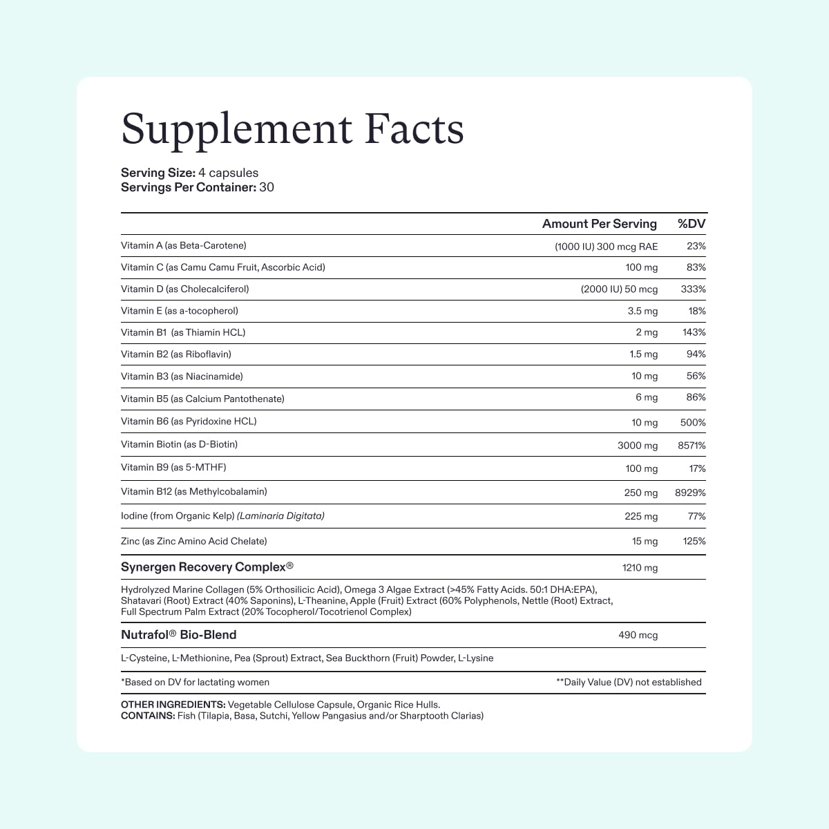 Nutrafol Postpartum Hair Growth Supplements, Clinically Tested for Visibly Thicker Hair and Less Shedding, Breastfeeding-friendly