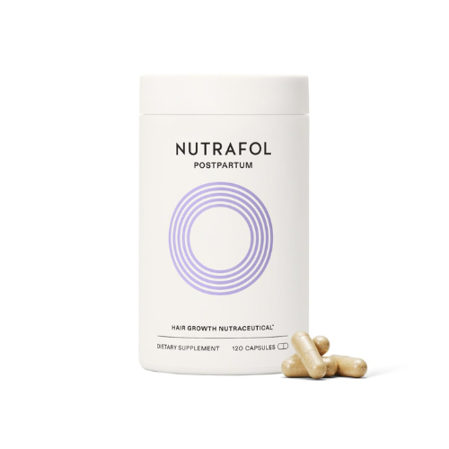 Nutrafol Postpartum Hair Growth Supplements, Clinically Tested for Visibly Thicker Hair and Less Shedding, Breastfeeding-friendly